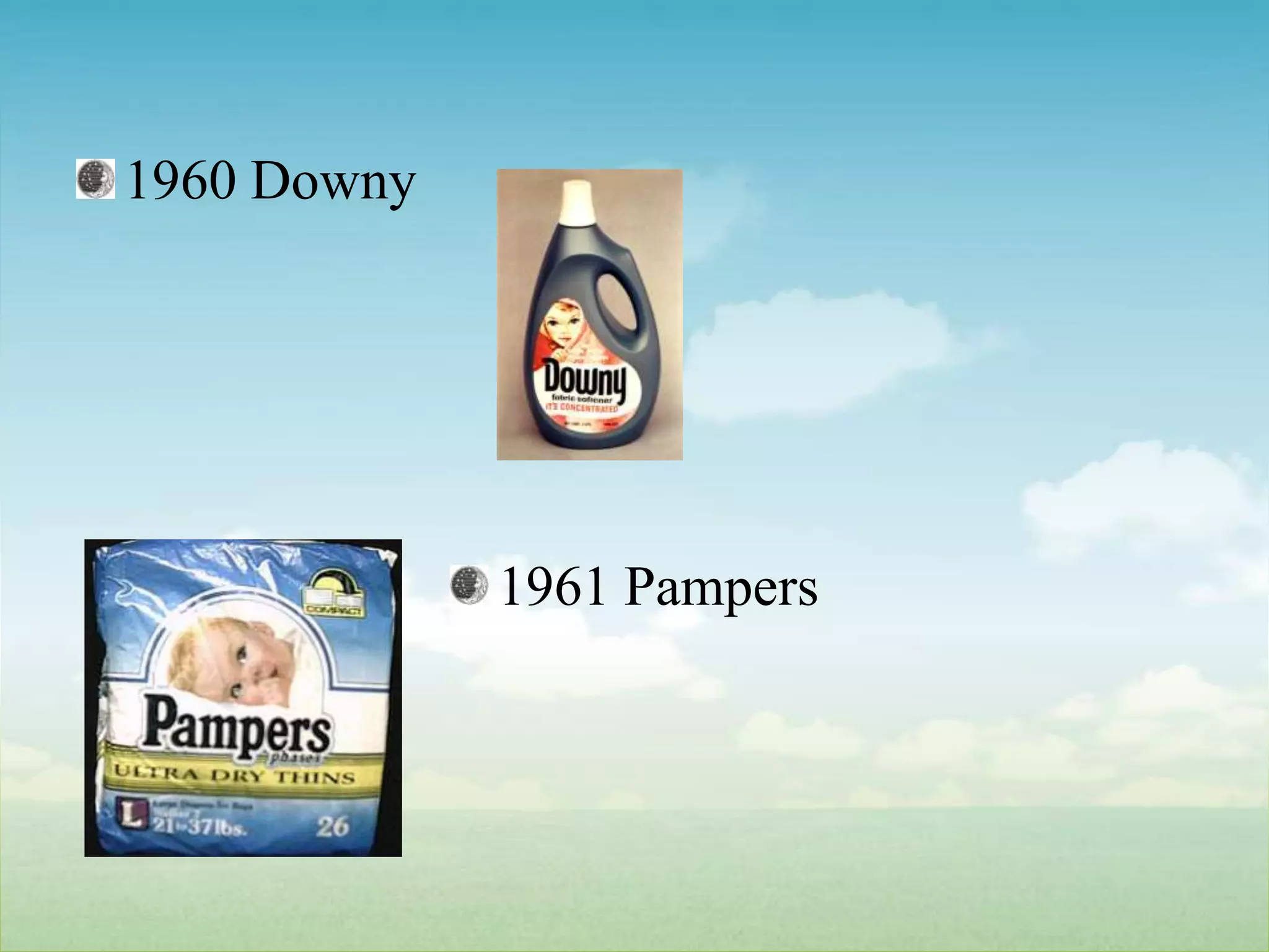 1960 Downy1961 Pampers