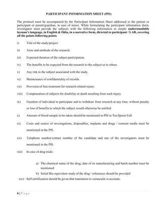 Pis Examples Post graduate thesis protocol to research cell and insitute ethical ...