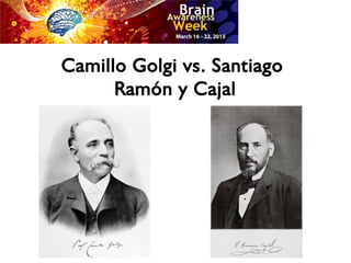 Camillo Golgi vs. Santiago
Ramón y Cajal
 