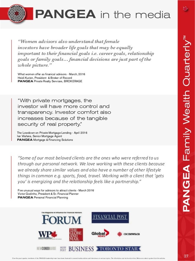 PANGEA Private Wealth Group 2016 Q2 Quarterly