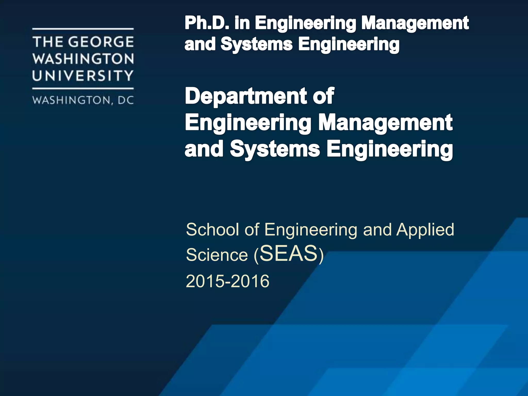 School of Engineering and Applied
Science (SEAS)
2015-2016
 