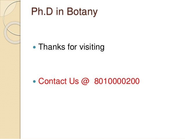 Botanyphd thesis topics