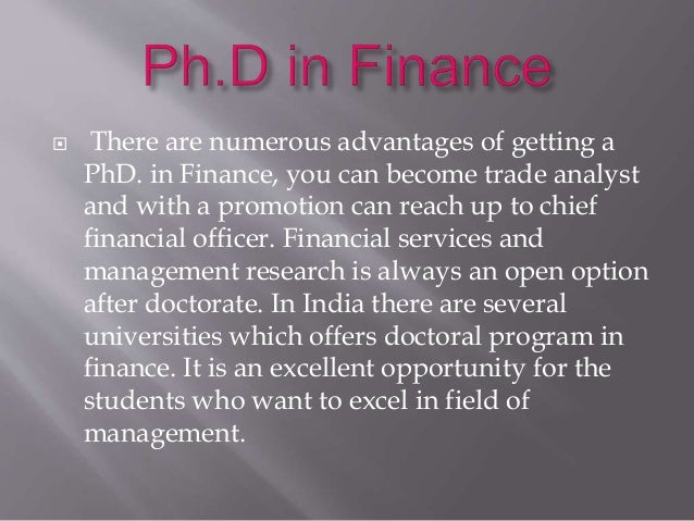 Phd in finance