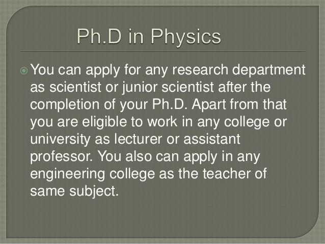 phd in physics part time