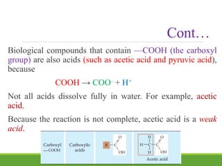 Acid Base pH & Buffer in Biology | PPTX