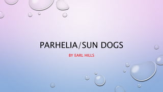 PARHELIA/SUN DOGS
BY EARL HILLS
 