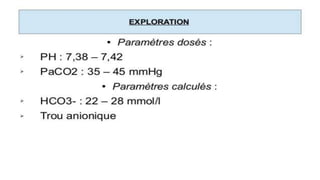 DESORDRES DE L’EQUILIBRE ACIDE-BASE