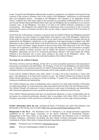 Arbitral Tribunal's official press release on Philippine arbitration on ...