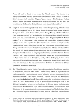 PCA Case No 2013-19 AWARD: In the Matter of the South China Sea ...