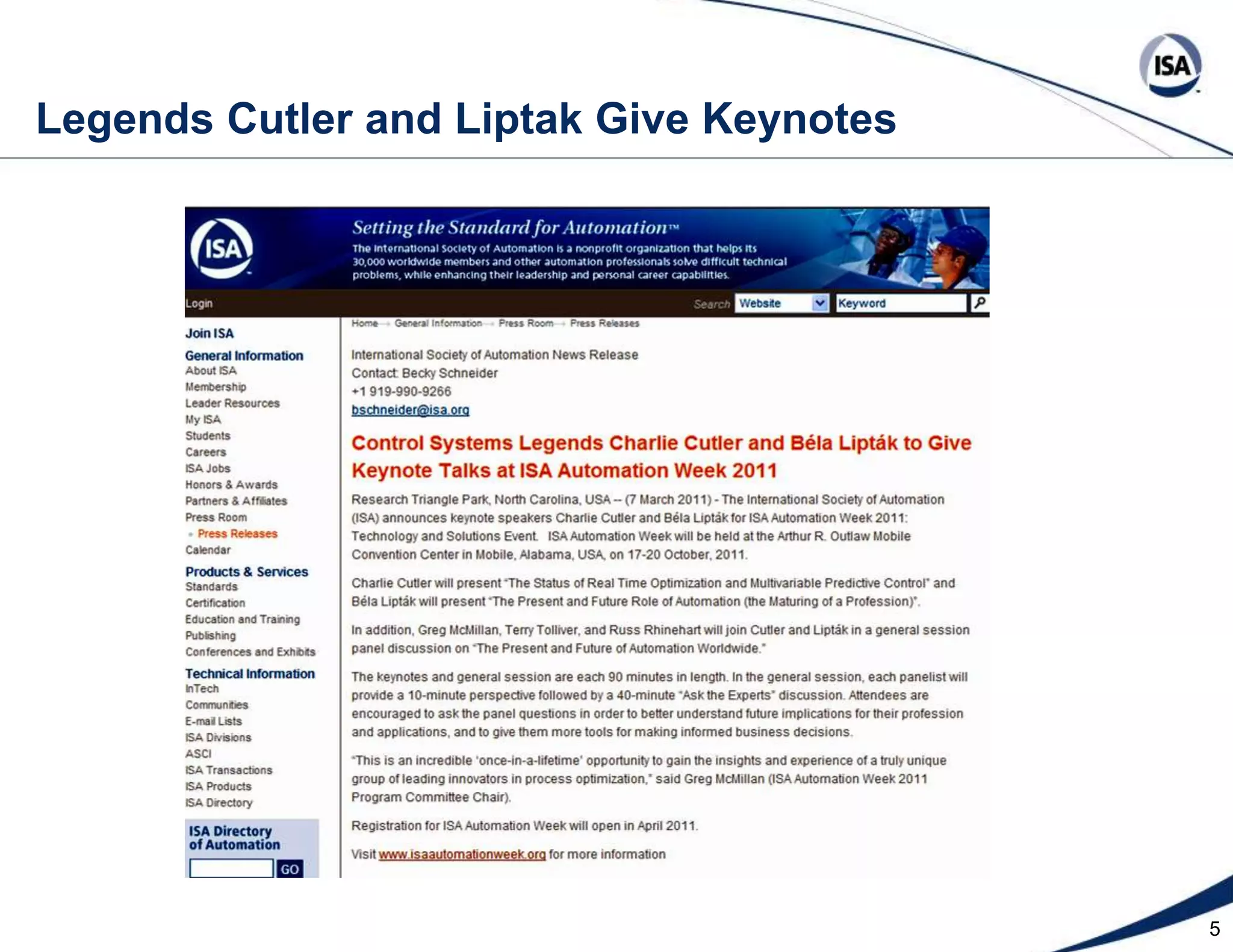 5  Legends Cutler and Liptak Give Keynotes