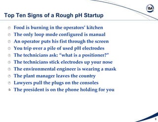 8<br />Top Ten Signs of a Rough pH Startup<br /><ul><li>Food is burning in the operators’ kitchen