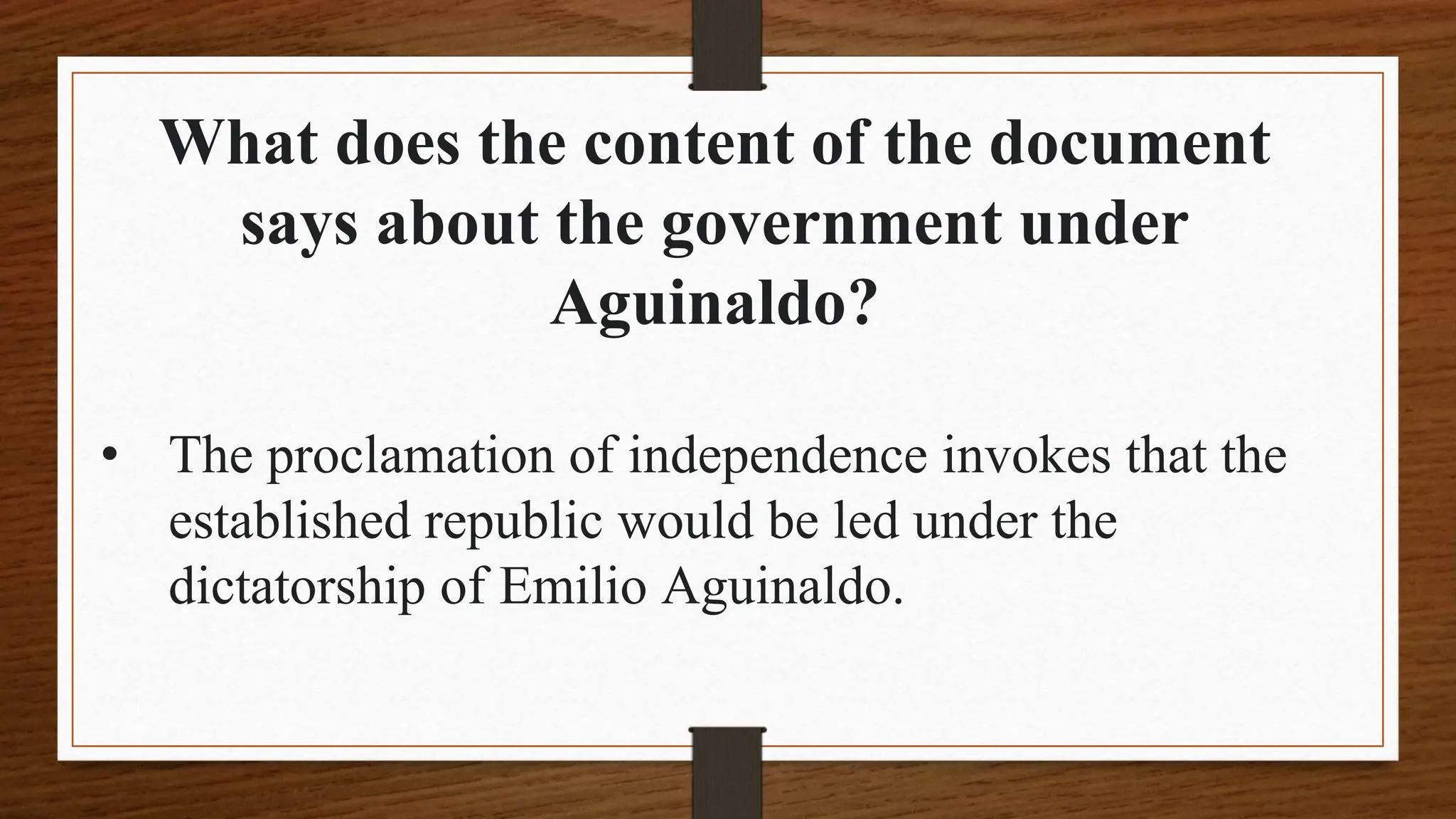 the declaration of philippine independence