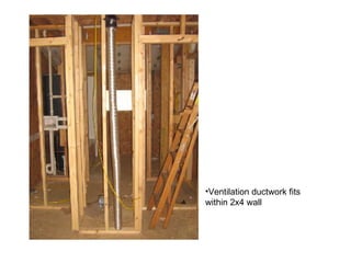 Ventilation ductwork fits within 2x4 wall 