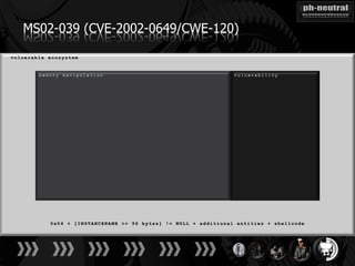 MS02-039 (CVE-2002-0649/CWE-120)
 