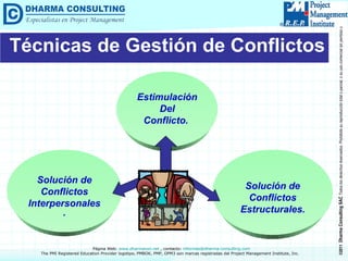 Técnicas de Gestión de Conflictos Estimulación Del Conflicto.  Solución de Conflictos Estructurales. Solución de Conflictos Interpersonales. 