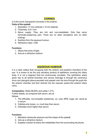 Assignment On Eye Special Senses: Eye | Physiology and Anatomy | Assignment | PDF