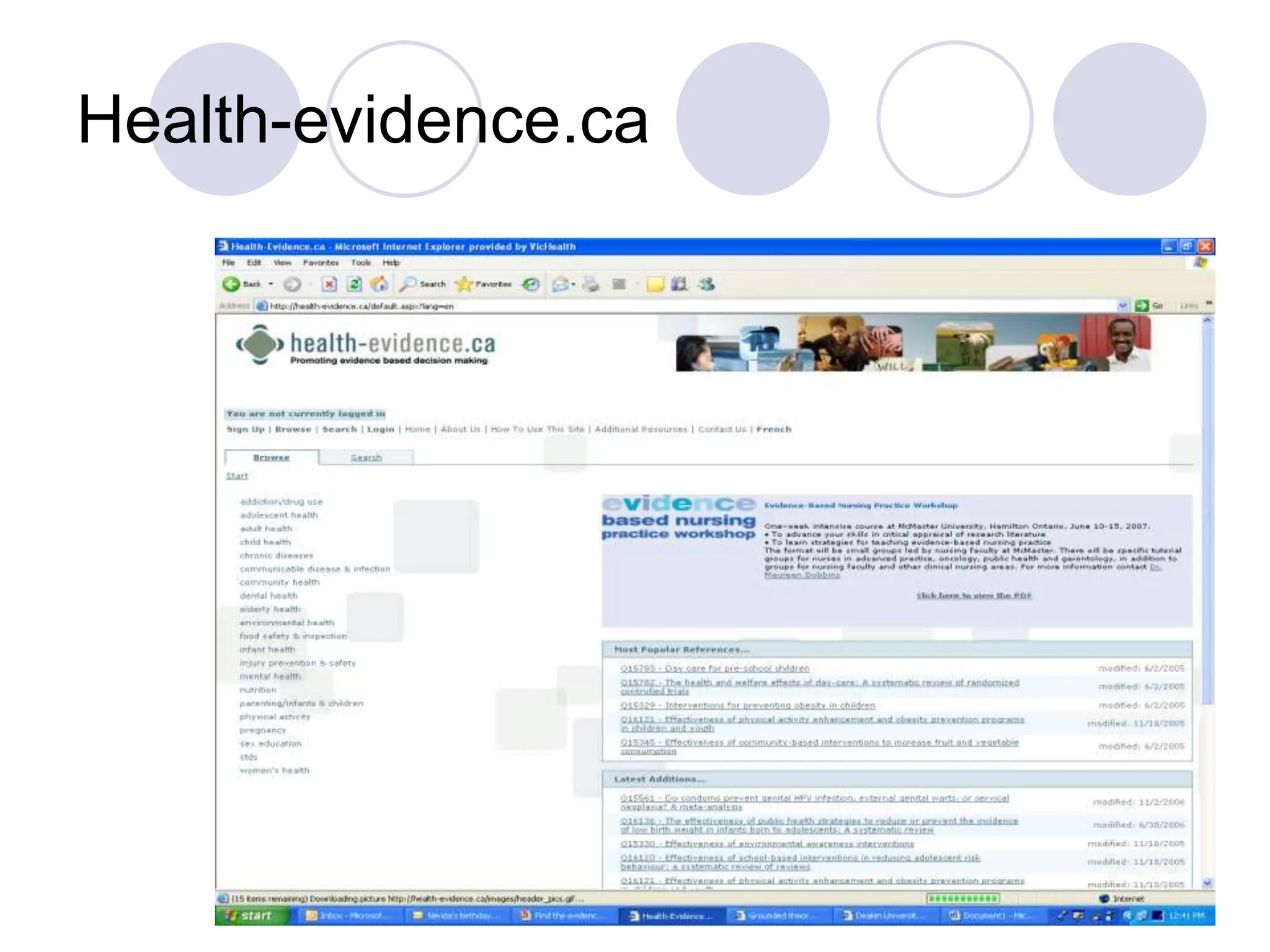 Health-evidence.ca
 