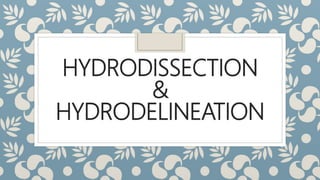 HYDRODISSECTION
&
HYDRODELINEATION
 