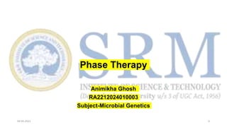 Phase Therapy
Animikha Ghosh
RA2212024010003
Subject-Microbial Genetics
04-05-2023 0
 