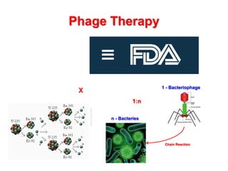 Phage Therapy

1 - Bacteriophage

X
1:n
n - Bacteries

Chain Reaction

 