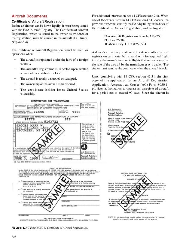 flight manuals and other documents chapter 08 ac form 8050 1