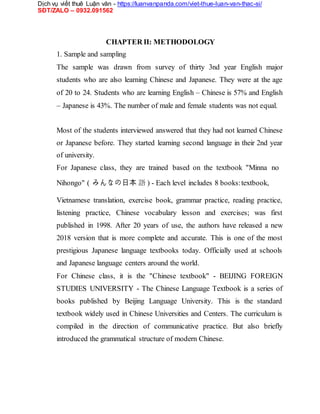  Luận văn Thạc sĩ A study on difficulties of bilingual learning and some suggestions for English major student 