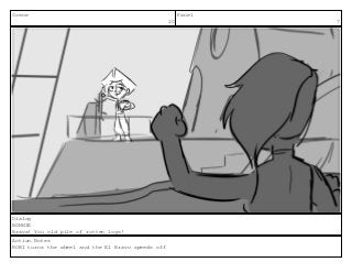 Scene
20
Panel
7
Dialog
BONNIE
Brava! You old pile of rotten logs!
Action Notes
ROBI turns the wheel and the El Bravo speeds off
 