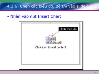 4.3.6. Chèn các biểu đồ, đồ thị vào slide (3) - Nhấn vào nút Insert Chart  
