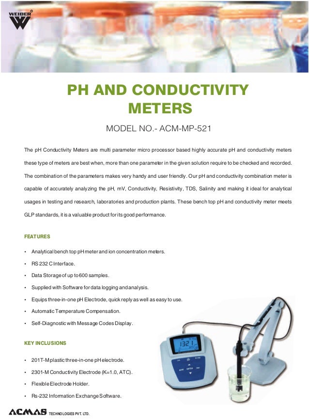 pH & Conductivity Meters by ACMAS Technologies Pvt Ltd.