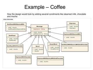 Example – Coffee How the design would look by adding several condiments like steamed milk, chocolate  and mocha 