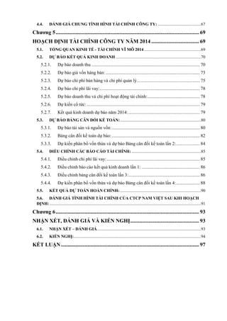 4.4. ĐÁNH GIÁ CHUNG TÌNH HÌNH TÀI CHÍNH CÔNG TY: .........................................67
Chƣơng 5........................