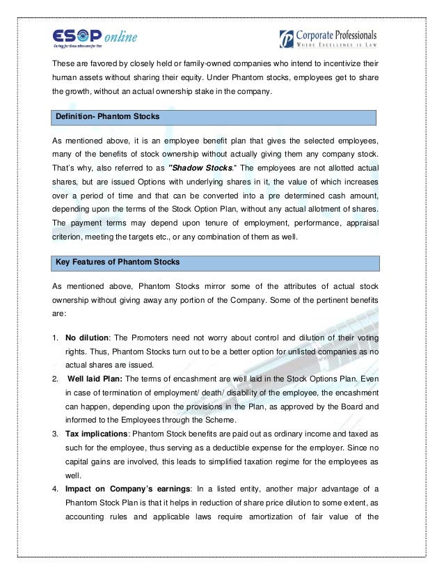 Phantom stock options meaning
