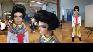 Pharaoh costume wig makeup