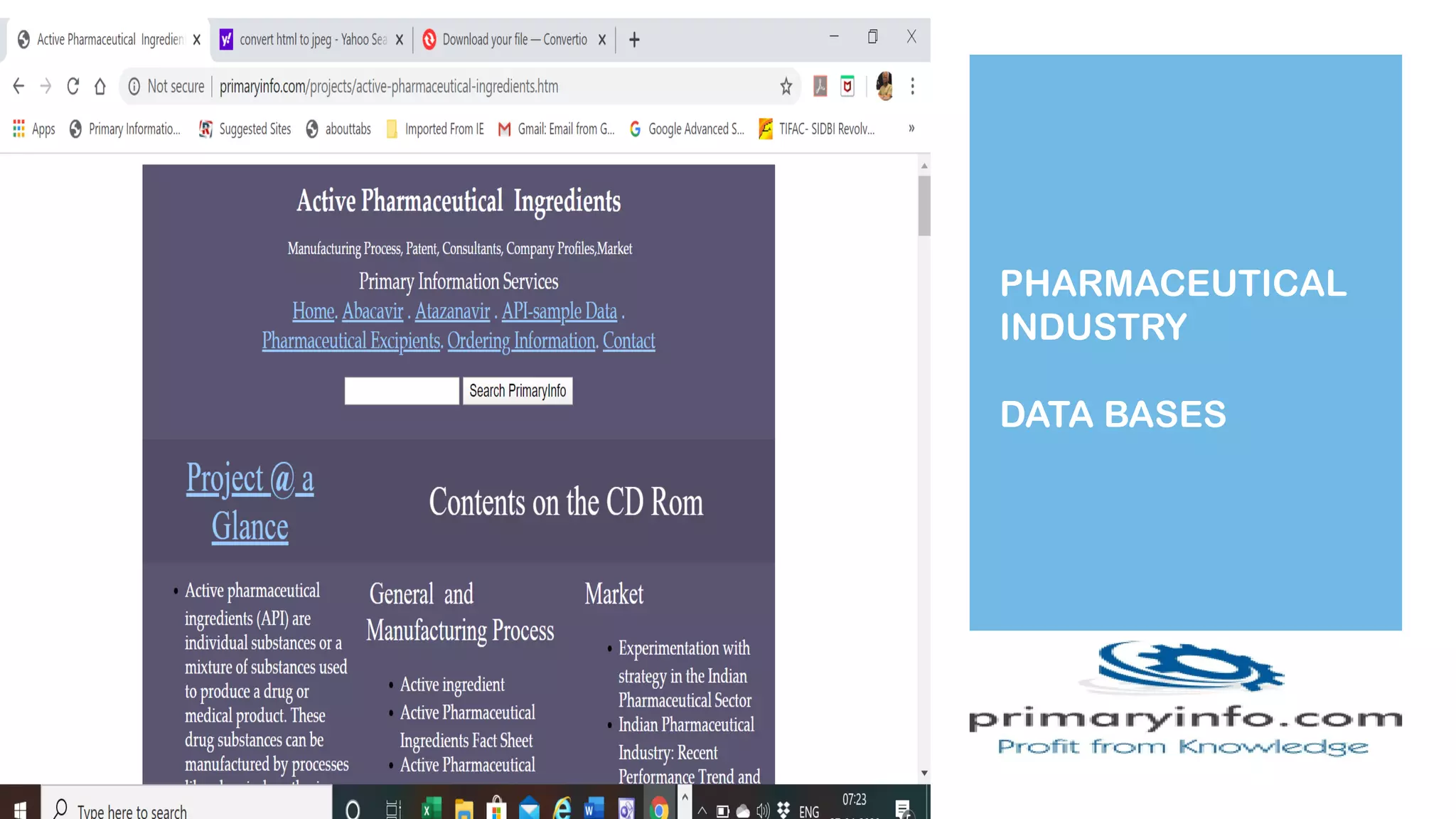 PHARMACEUTICAL
INDUSTRY
DATA BASES
 