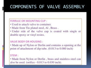 COMPONENTS OF VALVE ASSEMBLY
 