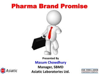 Pharma Brand Promise

Presented By

Masum Chowdhury
Manager, SBMD
Asiatic Laboratories Ltd.

 