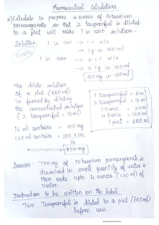 Dr. A. Sumathi - Pharmaceutical Calculations