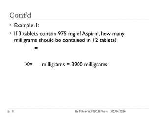 Pharmaceutical Calculation Techniques and Terminologies (1).pptx