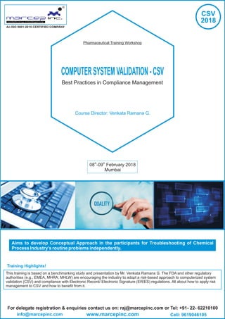 Pharmaceutical csv training | PDF