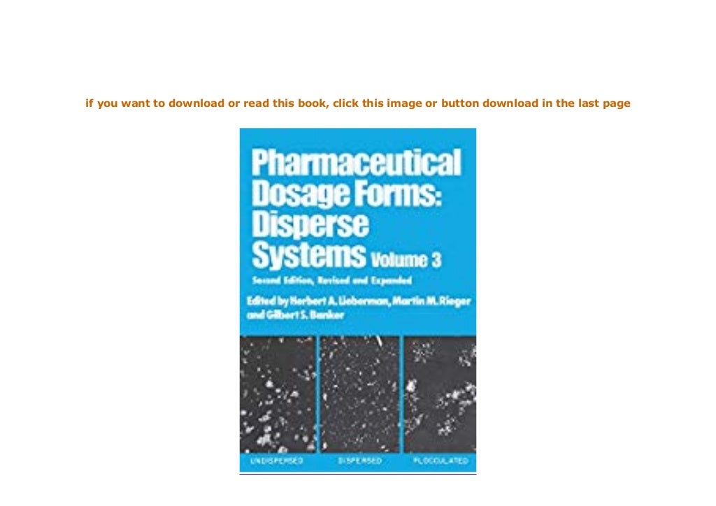 EBOOK_PAPERBACK LIBRARY Pharmaceutical Dosage Forms Disperse Systems