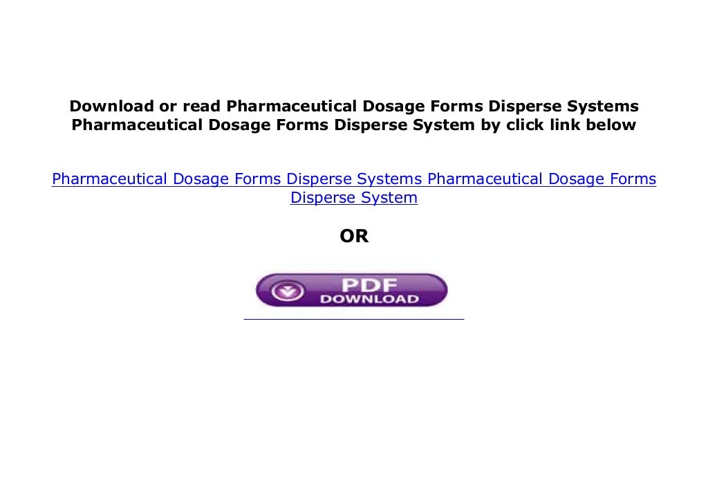 EBOOK_PAPERBACK LIBRARY Pharmaceutical Dosage Forms Disperse Systems
