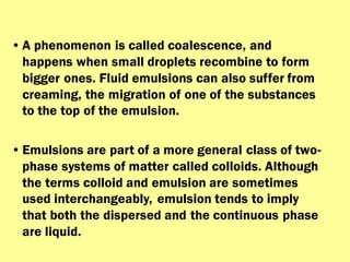 COARSE DISPERSION (PHARMACEUTICAL EMULSION) | PDF