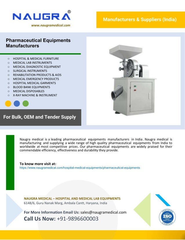 Pharmaceutical Equipments Manufacturers