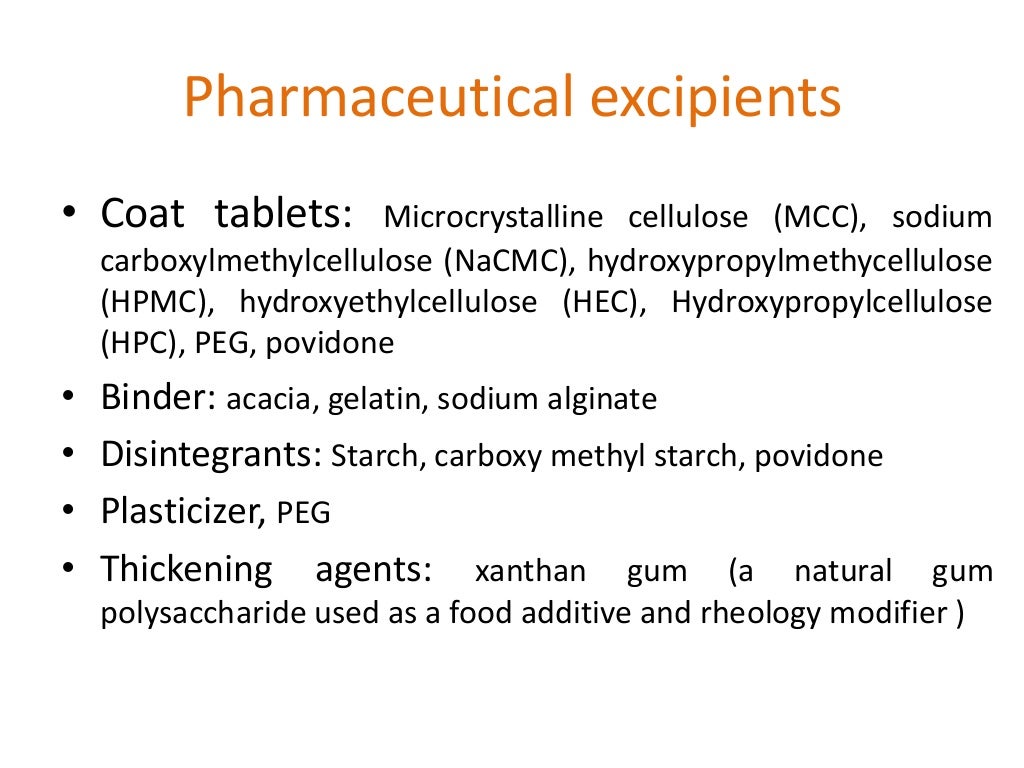 Pharmaceutical excipients