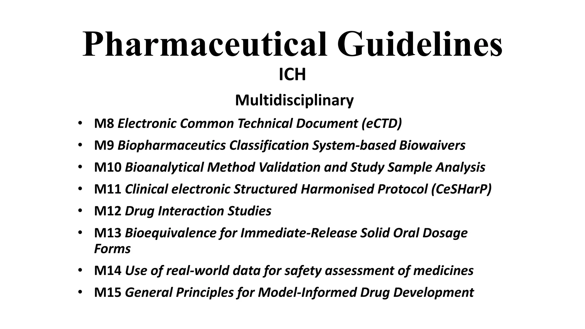 Pharmaceutical Guidelines | PPTX
