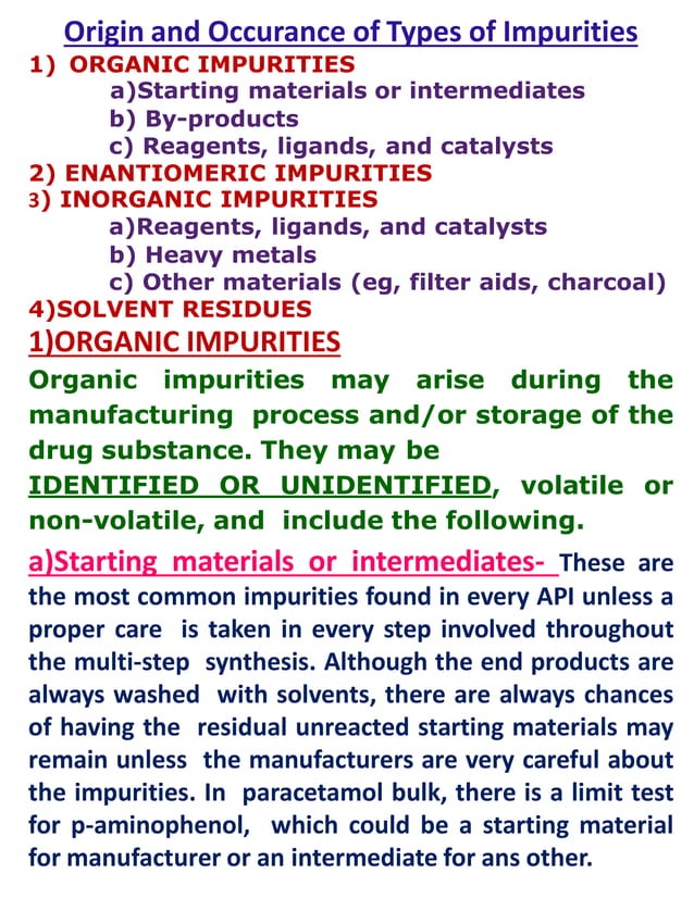 Pharmaceutical impurities classification, detection & characterization ...