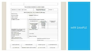 MFR SAMPLE
 
