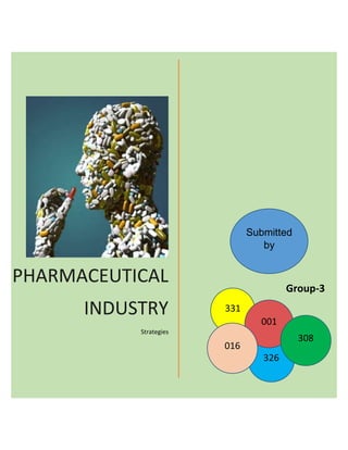 PHARMACEUTICAL
INDUSTRY
Strategies
Submitted
by
331
326
001
016
308
Group-3
 