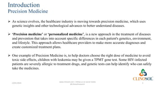 Pharmaceutical Industry's Role in Advancing Precision Medicine | PPTX