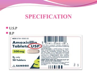 SPECIFICATION
U.S.P
B.P
 